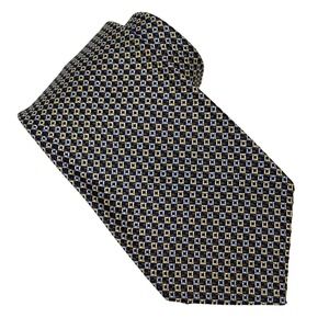 Charles Hill English Silk Neck Tie England Check Brown Blue Gold